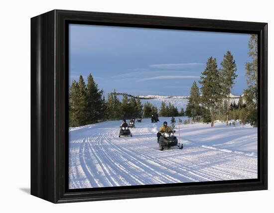 Snowmobiling in the Western Area of Yellowstone National Park, Montana, USA-Alison Wright-Framed Premier Image Canvas