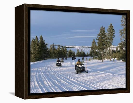 Snowmobiling in the Western Area of Yellowstone National Park, Montana, USA-Alison Wright-Framed Premier Image Canvas