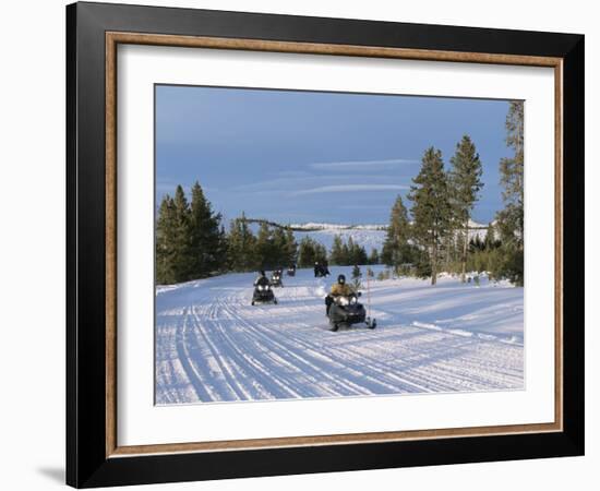 Snowmobiling in the Western Area of Yellowstone National Park, Montana, USA-Alison Wright-Framed Photographic Print