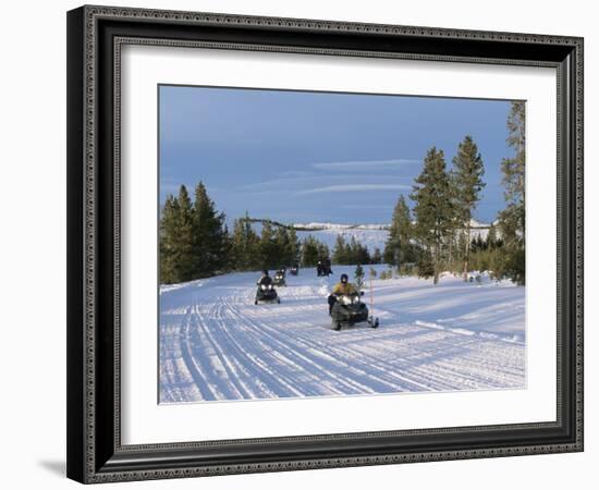 Snowmobiling in the Western Area of Yellowstone National Park, Montana, USA-Alison Wright-Framed Photographic Print