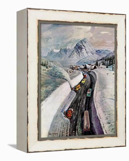 "Snowplows at Snoqualmie Pass," February 6, 1960-John Clymer-Framed Premier Image Canvas