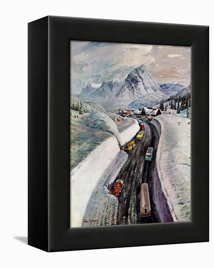 "Snowplows at Snoqualmie Pass," February 6, 1960-John Clymer-Framed Premier Image Canvas