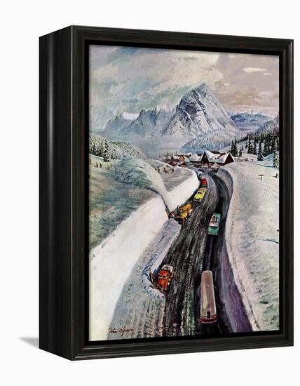 "Snowplows at Snoqualmie Pass," February 6, 1960-John Clymer-Framed Premier Image Canvas