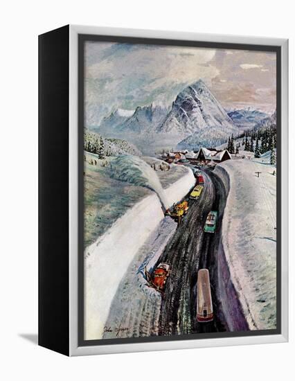 "Snowplows at Snoqualmie Pass," February 6, 1960-John Clymer-Framed Premier Image Canvas