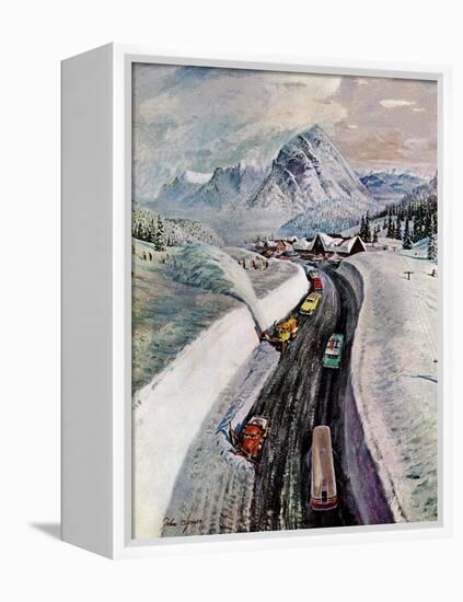 "Snowplows at Snoqualmie Pass," February 6, 1960-John Clymer-Framed Premier Image Canvas