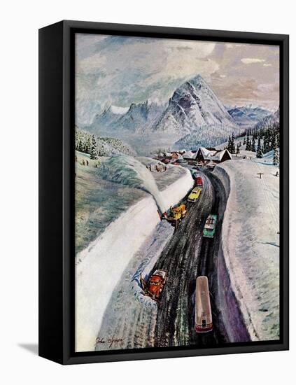 "Snowplows at Snoqualmie Pass," February 6, 1960-John Clymer-Framed Premier Image Canvas