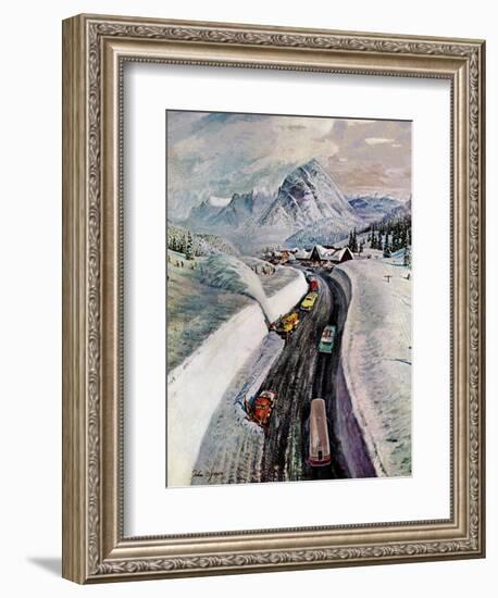 "Snowplows at Snoqualmie Pass," February 6, 1960-John Clymer-Framed Giclee Print