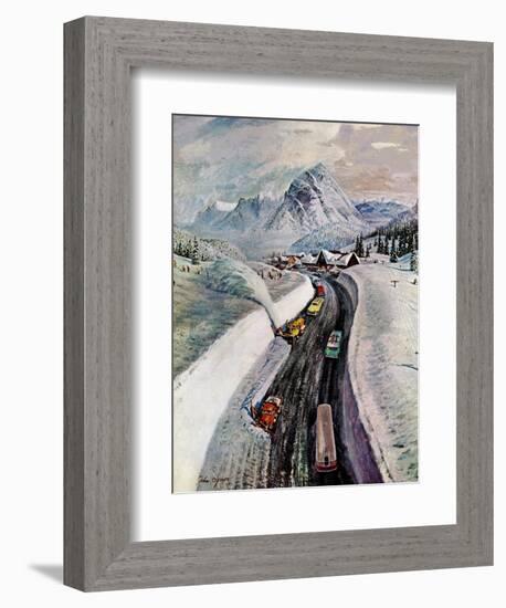 "Snowplows at Snoqualmie Pass," February 6, 1960-John Clymer-Framed Giclee Print