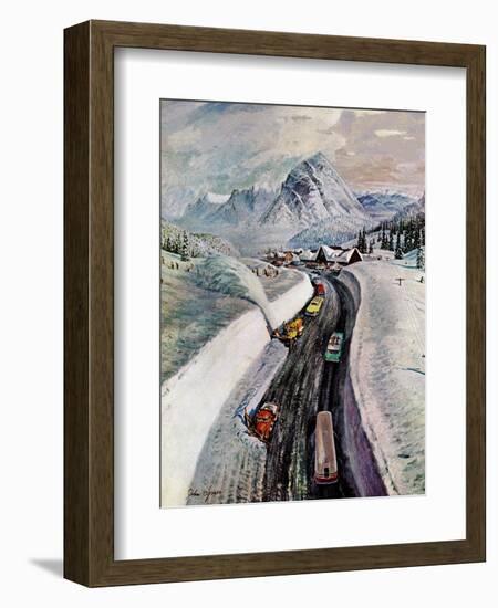 "Snowplows at Snoqualmie Pass," February 6, 1960-John Clymer-Framed Giclee Print