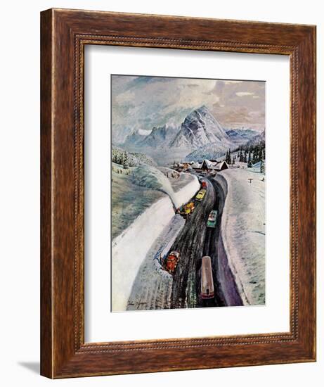 "Snowplows at Snoqualmie Pass," February 6, 1960-John Clymer-Framed Giclee Print