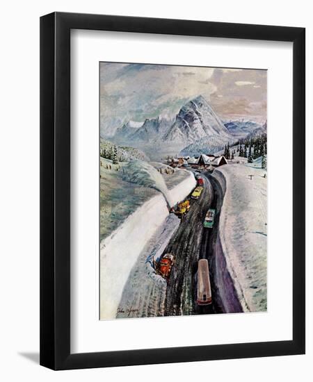 "Snowplows at Snoqualmie Pass," February 6, 1960-John Clymer-Framed Giclee Print