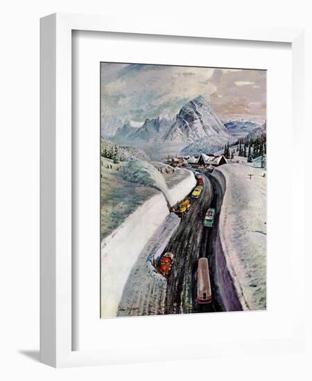 "Snowplows at Snoqualmie Pass," February 6, 1960-John Clymer-Framed Giclee Print