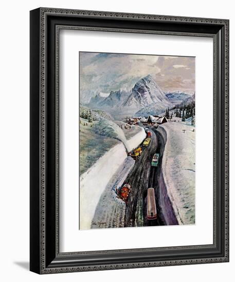 "Snowplows at Snoqualmie Pass," February 6, 1960-John Clymer-Framed Giclee Print