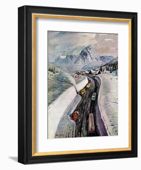 "Snowplows at Snoqualmie Pass," February 6, 1960-John Clymer-Framed Giclee Print