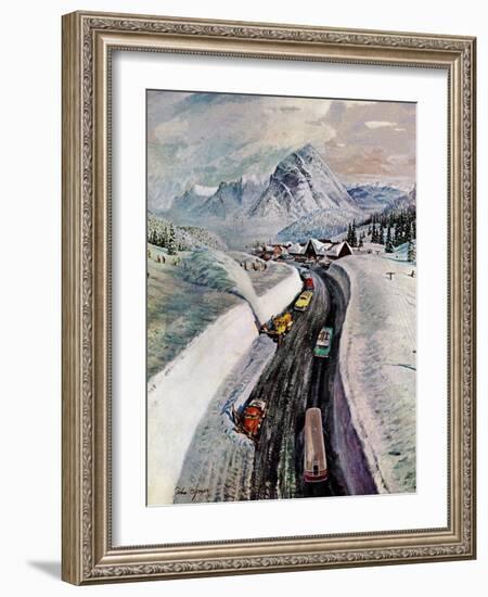 "Snowplows at Snoqualmie Pass," February 6, 1960-John Clymer-Framed Giclee Print