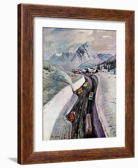 "Snowplows at Snoqualmie Pass," February 6, 1960-John Clymer-Framed Giclee Print