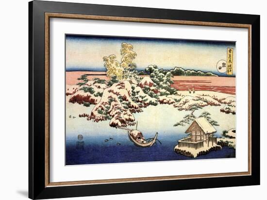 Snowscape by the Sumida River, C1832-Katsushika Hokusai-Framed Giclee Print