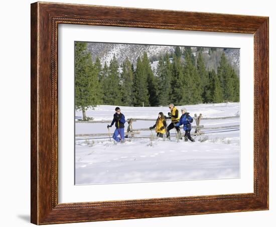 Snowshoeing, Sun Valley, Idaho, USA-null-Framed Photographic Print