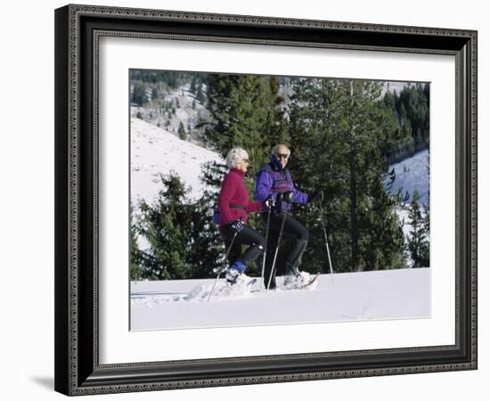 Snowshoeing, Sun Valley, Idaho, USA-null-Framed Photographic Print