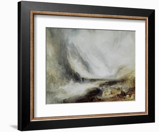 Snowstorm and Avalanche in Val D'Aosta-J. M. W. Turner-Framed Art Print