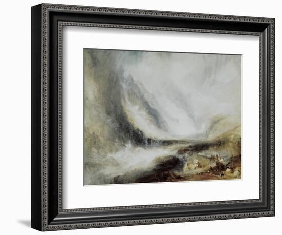 Snowstorm and Avalanche in Val D'Aosta-J. M. W. Turner-Framed Art Print