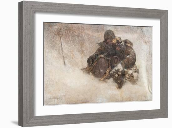 Snowstorm, Children-Nikolai Petrovich Bogdanov-Belsky-Framed Giclee Print