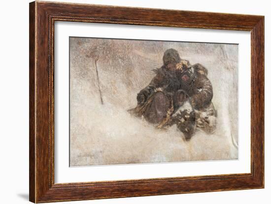 Snowstorm, Children-Nikolai Petrovich Bogdanov-Belsky-Framed Giclee Print