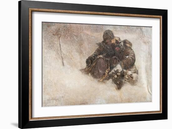 Snowstorm, Children-Nikolai Petrovich Bogdanov-Belsky-Framed Giclee Print