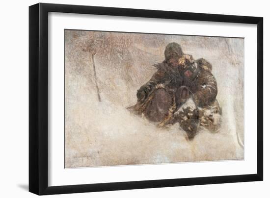 Snowstorm, Children-Nikolai Petrovich Bogdanov-Belsky-Framed Giclee Print