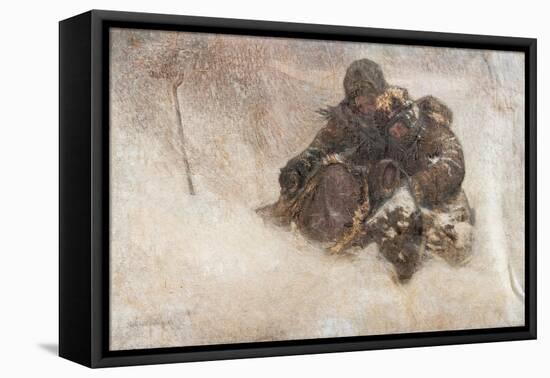 Snowstorm, Children-Nikolai Petrovich Bogdanov-Belsky-Framed Premier Image Canvas