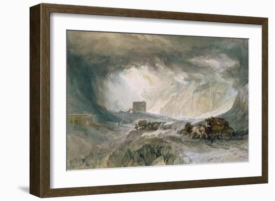 Snowstorm, Mont Cenis, 1820 (W/C on Paper)-Joseph Mallord William Turner-Framed Giclee Print