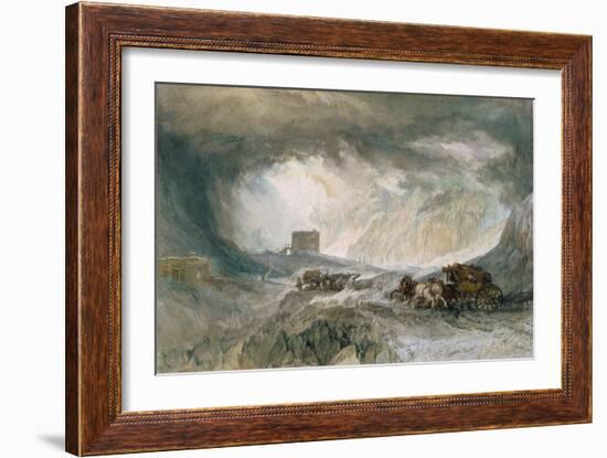 Snowstorm, Mont Cenis, 1820 (W/C on Paper)-Joseph Mallord William Turner-Framed Giclee Print