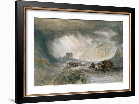 Snowstorm, Mont Cenis, 1820 (W/C on Paper)-Joseph Mallord William Turner-Framed Giclee Print