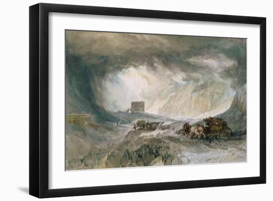 Snowstorm, Mont Cenis, 1820 (W/C on Paper)-Joseph Mallord William Turner-Framed Giclee Print