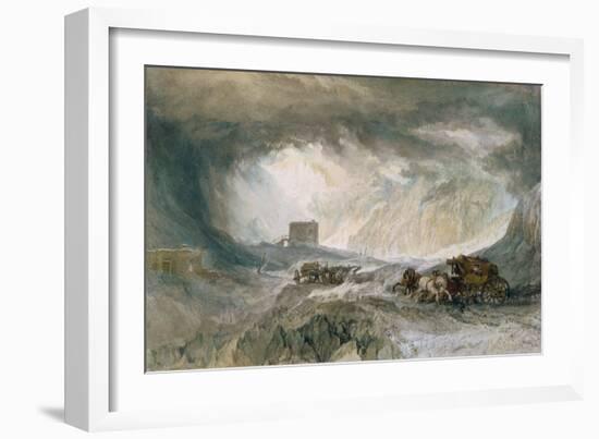 Snowstorm, Mont Cenis, 1820 (W/C on Paper)-Joseph Mallord William Turner-Framed Giclee Print