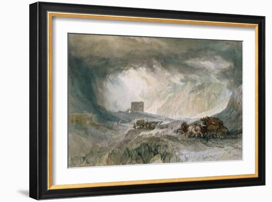 Snowstorm, Mont Cenis, 1820 (W/C on Paper)-Joseph Mallord William Turner-Framed Giclee Print