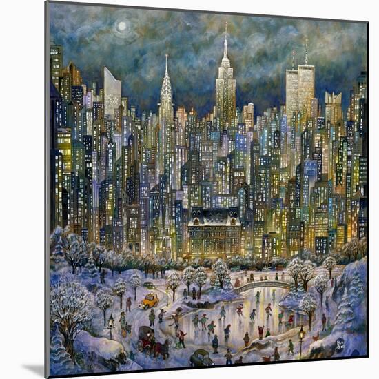 Snowtime in New York-Bill Bell-Mounted Giclee Print