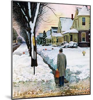 "Snowy Ambush", January 24, 1959-John Falter-Mounted Giclee Print