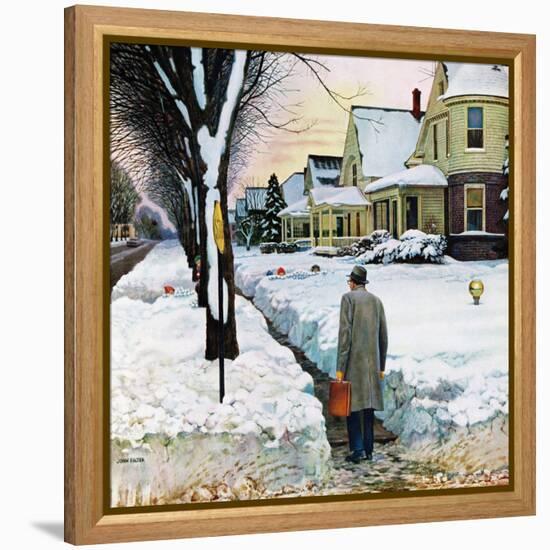 "Snowy Ambush", January 24, 1959-John Falter-Framed Premier Image Canvas