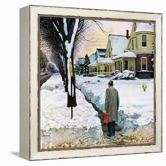 "Snowy Ambush", January 24, 1959-John Falter-Framed Premier Image Canvas