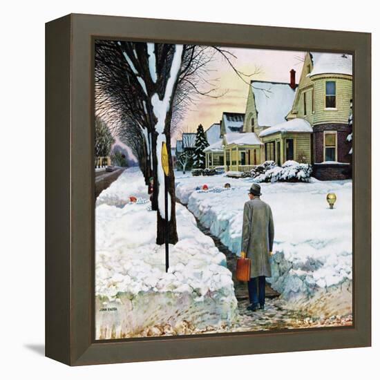 "Snowy Ambush", January 24, 1959-John Falter-Framed Premier Image Canvas