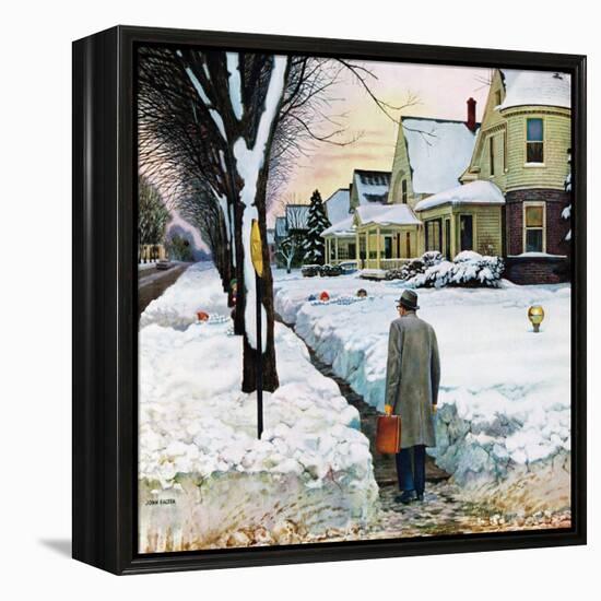 "Snowy Ambush", January 24, 1959-John Falter-Framed Premier Image Canvas