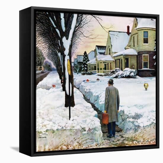 "Snowy Ambush", January 24, 1959-John Falter-Framed Premier Image Canvas