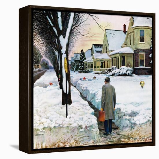 "Snowy Ambush", January 24, 1959-John Falter-Framed Premier Image Canvas