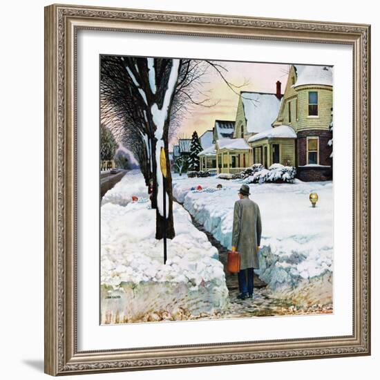 "Snowy Ambush", January 24, 1959-John Falter-Framed Premium Giclee Print