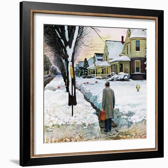 "Snowy Ambush", January 24, 1959-John Falter-Framed Premium Giclee Print