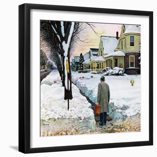 "Snowy Ambush", January 24, 1959-John Falter-Framed Premium Giclee Print