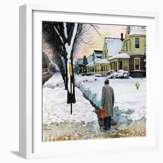 "Snowy Ambush", January 24, 1959-John Falter-Framed Premium Giclee Print