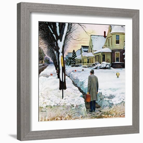 "Snowy Ambush", January 24, 1959-John Falter-Framed Giclee Print