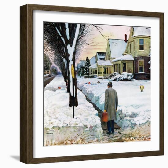 "Snowy Ambush", January 24, 1959-John Falter-Framed Giclee Print